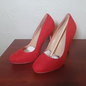 JF Brand Elegant Red Suede Pumps